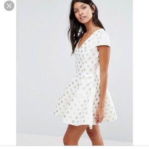 Gold Polka Dot Skater Dress - S